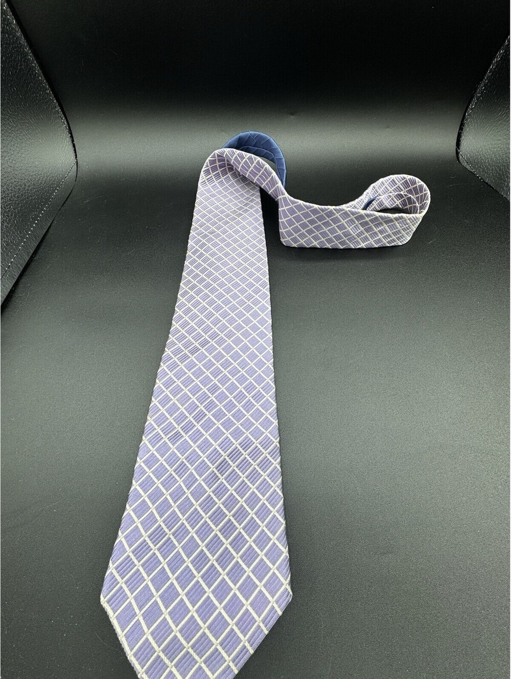 Vintage Tommy Hilfiger Silk Tie Lavender Windowpane USA 58x3.75